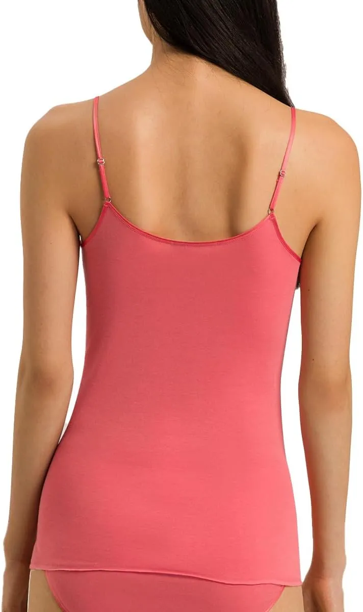 HANRO Women's Cotton Seamless V-Neck Spaghetti Camisole