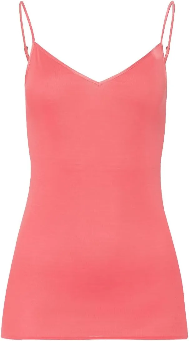 HANRO Women's Cotton Seamless V-Neck Spaghetti Camisole