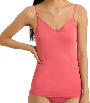 HANRO Women's Cotton Seamless V-Neck Spaghetti Camisole