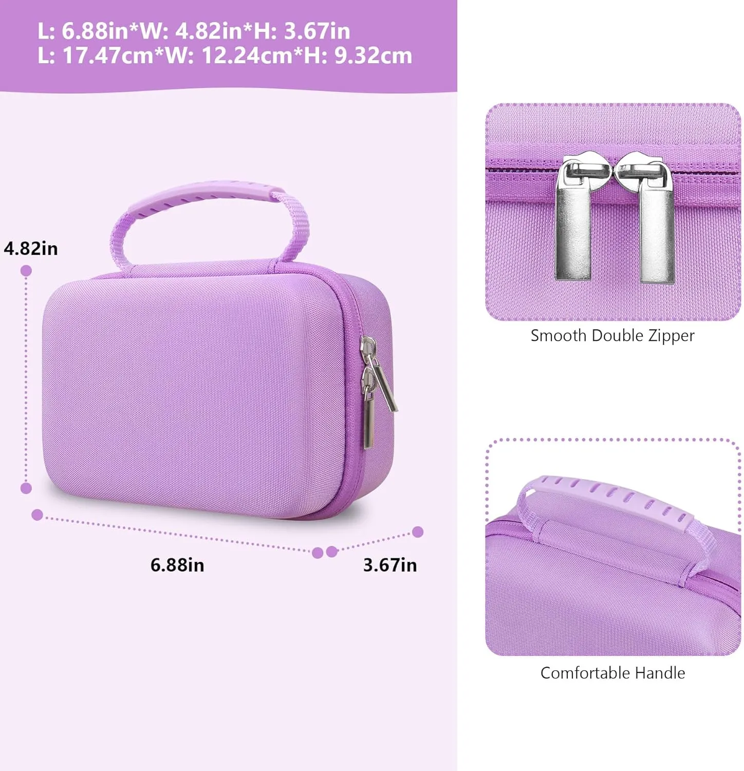 Hard Carrying Case for NIIMBOT B1 Label Maker Machine, Thermal Label Printer Storage Travel Holder fit Label Tape, Charging Cable, User Manual, Purple