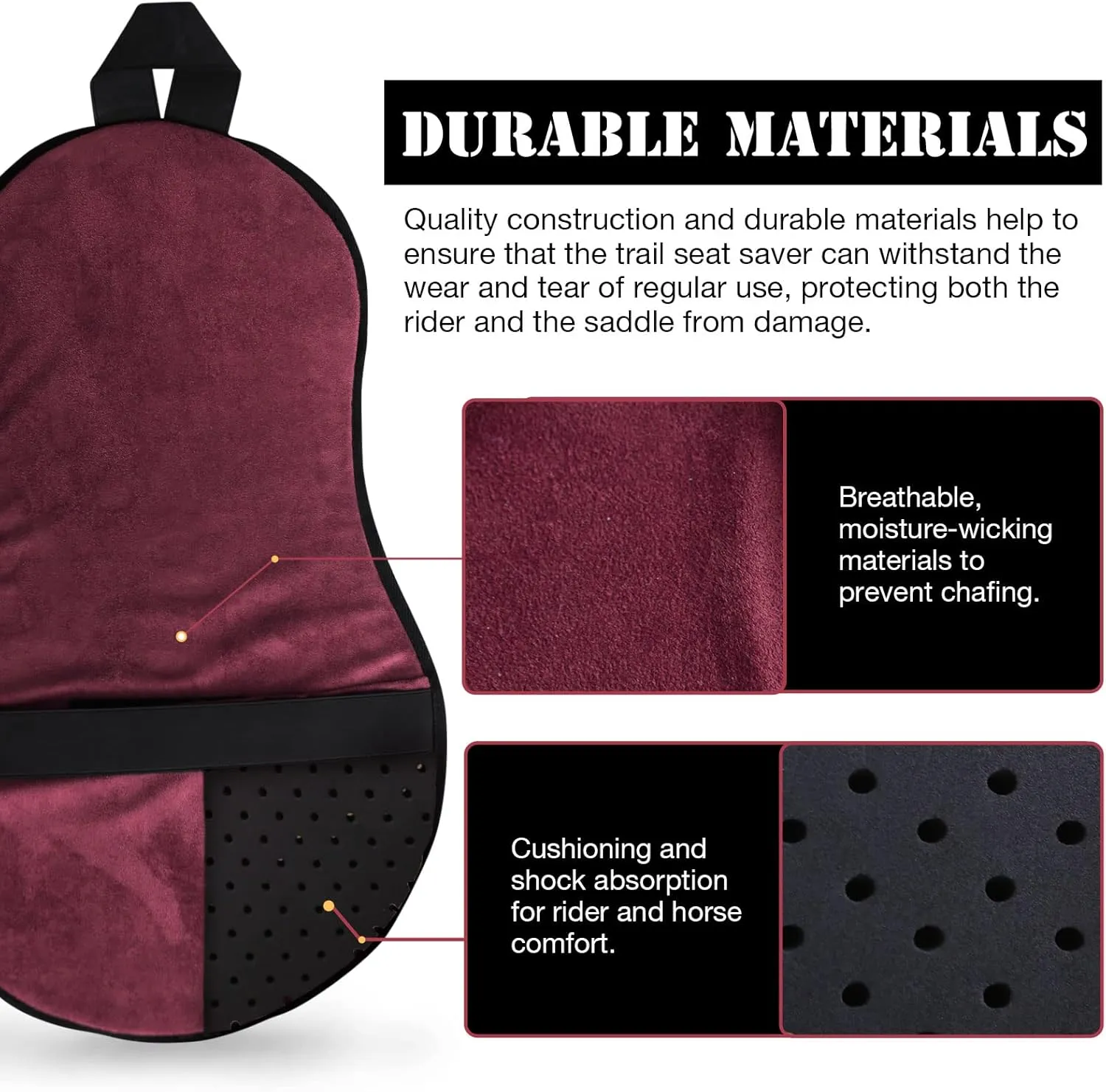 Harrison Howard Trail Seat Saver Western Tack Saddle Ride-on Pad with Cushion Bottom Helps Distribute Back Pressure