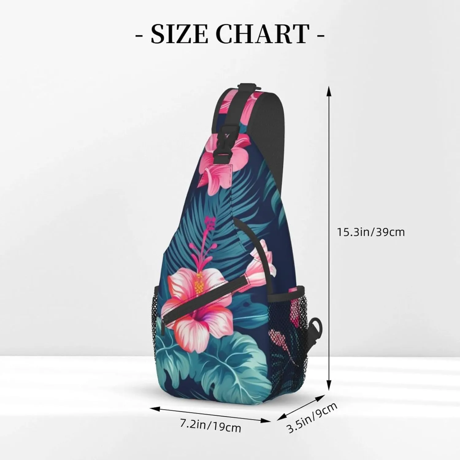 Hawaii Pink Flower Print Men'S Casual Crossbody Chest Bag - A Versatile Accessory For Everyday Use And Short Trips