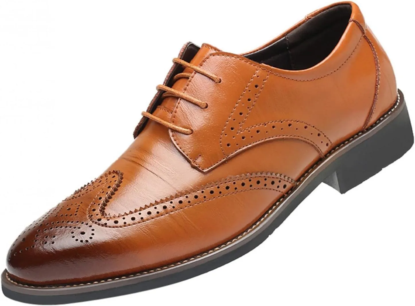 Hbeylia Mens Tuxedo Shoes Patent Leather Lace Up Formal Business Oxford Dress Shoes Classic Fashion Closed Pointed Toe Leather Tuxedo Oxford Wingtip Dress Shoes For Men Business Office Work Wedding