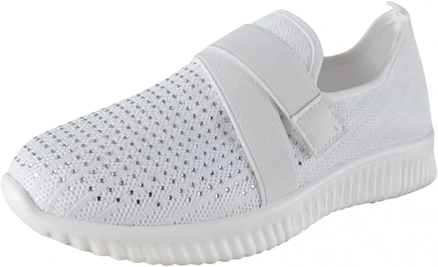 Hbeylia Walking Shoes For Women Fashion Casual Beads Platform Memory Foam Athletic Running Hiking Sports Shoes Lightweight Breathable Tennis Trainers For Skateboard Skiing Work Nurse