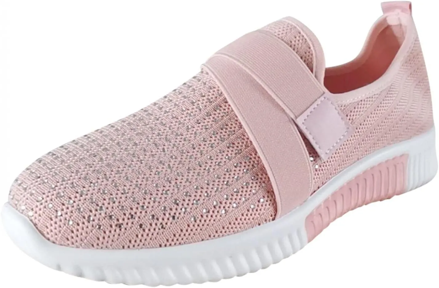 Hbeylia Walking Shoes For Women Fashion Casual Beads Platform Memory Foam Athletic Running Hiking Sports Shoes Lightweight Breathable Tennis Trainers For Skateboard Skiing Work Nurse