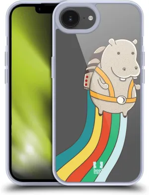 Head Case Designs Hippo Jetpack Animals Gel Case [Military Grade Protection] Compatible with Apple iPhone 16e and Compatible with MagSafe