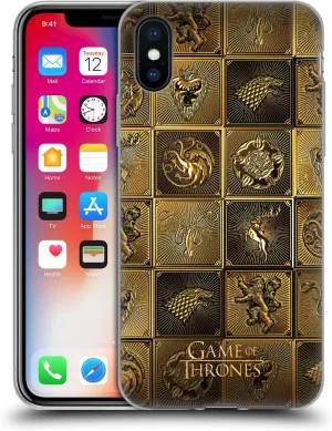 Head Case Designs Officially Licensed HBO Game of Thrones All Houses Golden Sigils Gel Case [Military Grade Protection] Compatible with Apple iPhone X/iPhone Xs