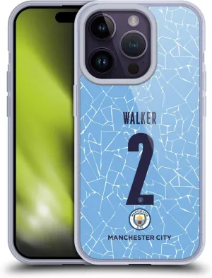 Head Case Designs Officially Licensed Manchester City Man City FC Kyle Walker 2020/21 Players Home Kit Group 2 Gel Case [Military Grade Protection] Compatible with Apple iPhone 14 Pro and MagSafe