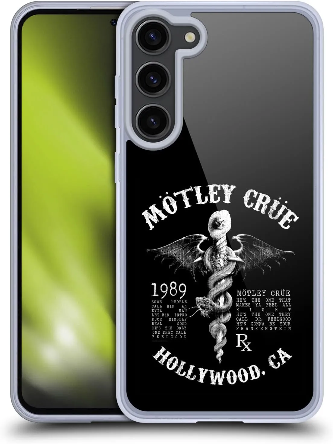 Head Case Designs Officially Licensed Motley Crue Dr. Feelgood Hollywood Tour Graphics Soft Gel Case [Military Grade Protection] Compatible with Samsung Galaxy S23  5G