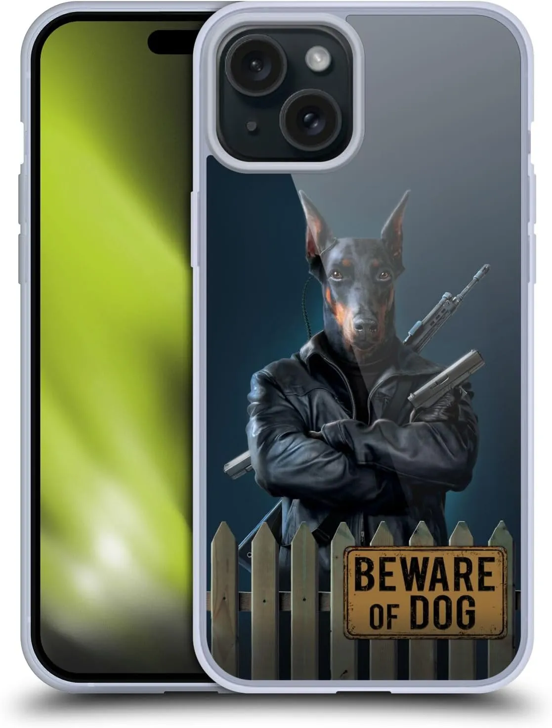 Head Case Designs Officially Licensed Vincent HIE Beware of Dog Canidae Gel Case [Military Grade Protection] Compatible with Apple iPhone 15 Plus and Compatible with MagSafe