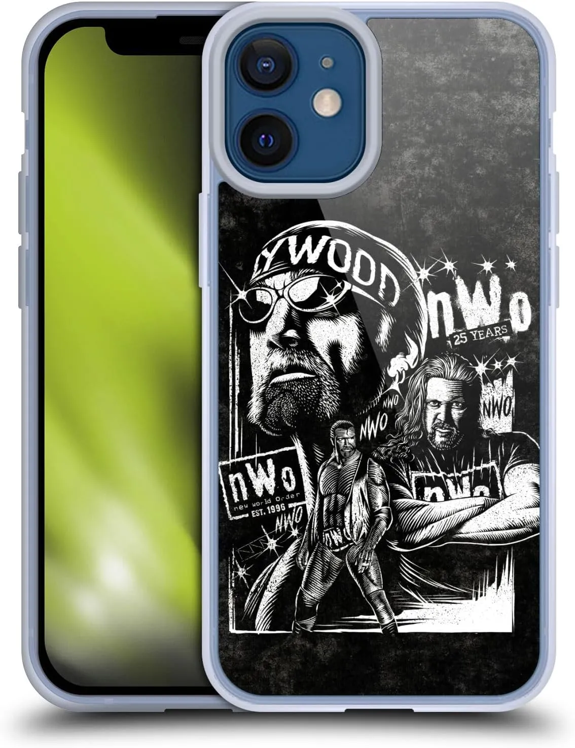 Head Case Designs Officially Licensed WWE Fathead Superstar NWO Gel Case [Military Grade Protection] Compatible with Apple iPhone 12 Mini and Compatible with MagSafe