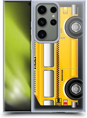 Head Case Designs Taxi Van Yellow Cab Gel Case [Military Grade Protection] Compatible with Samsung Galaxy S23 Ultra 5G