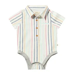 Helford Woven Onesie // Multi-Color Stripe