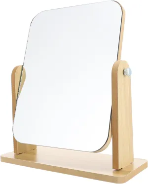 Hemoton Rotating Vanity Mirror Led Bathroom Mirror for Wall Makeup Square Table Decorative Makeup