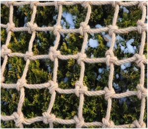 Hemp Rope Net Fence Net Decor Climbing Cargo Net Woven Rope Truck Cargo Trailer Netting Non-Slip Playground Railings Safety Netting Protection Net Hemp Safety net Dia 4mm