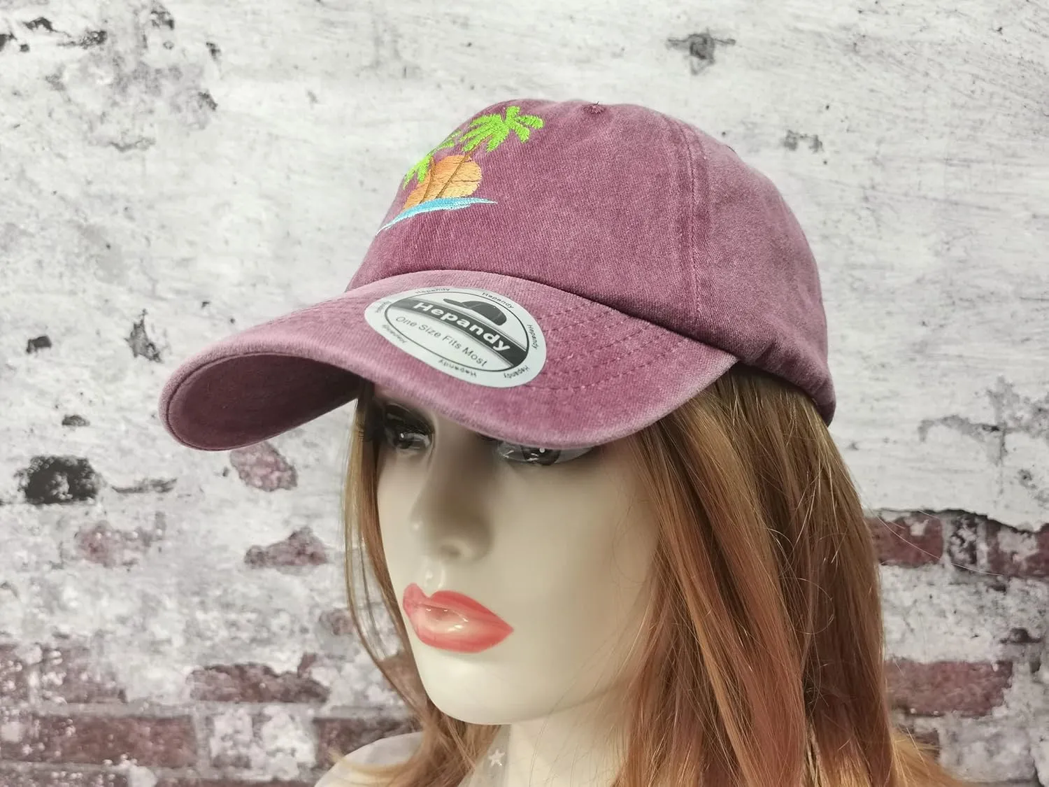 Hepandy Embroidered Palm Tree Hats for Men Women