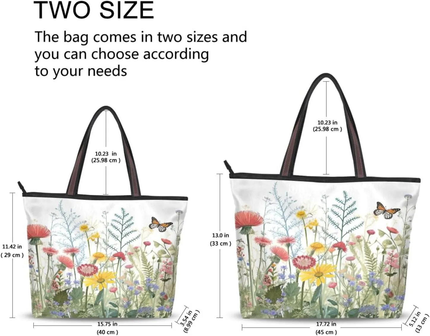 Herbs Flowers Tote Bag for Women Casual Shoulder Bag Women Hobo Bag Top Handle Handbag for Shopping Travel Work