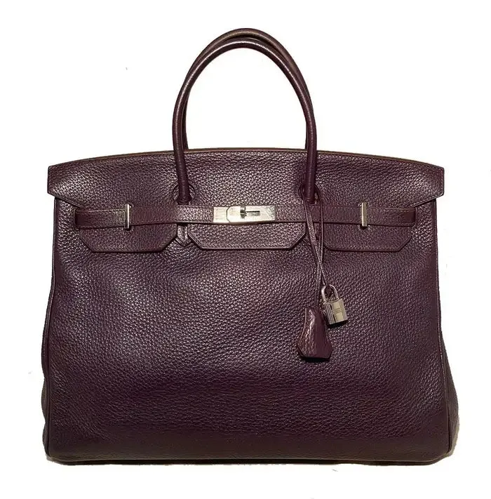 Hermes Raisin Purple Clemence Birkin 40 PDH