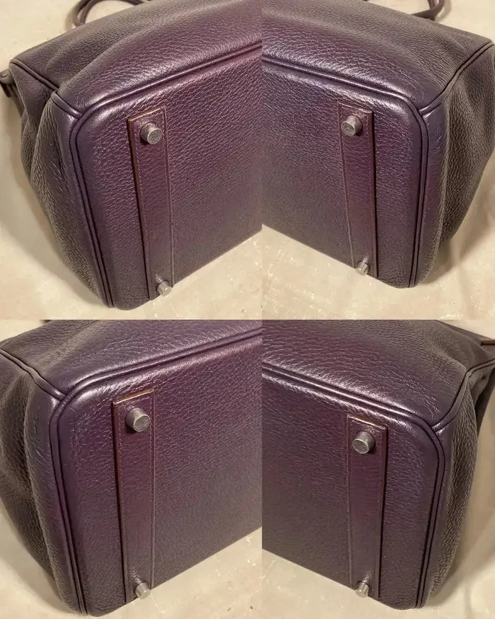 Hermes Raisin Purple Clemence Birkin 40 PDH