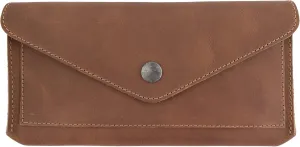 Hide & Drink, Large Female Wallet, Travel Organizer for Women, Vintage Money and Card Holder, Full Grain Leather, Handmade, Single Malt Mahogany