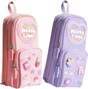 High Capacity Pencil Case Pen Holder Bag 3 Compartments Large Pen Storage Pouches Marker Pen Case for Student Teen Adult