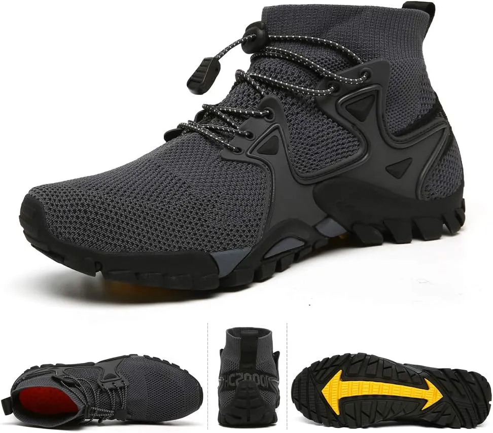 Hiking Shoes Mens Womens Outdoor Athletic Sports Shoes Walking Shoes Trail Running Shoes Trekking Climbing Stylish Slip Resistant Fitness Walking Jogging Sock Sneakers Travel Lightweight Barefoot