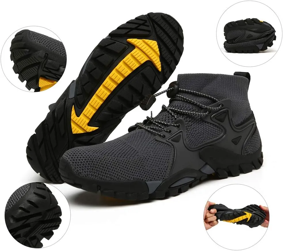 Hiking Shoes Mens Womens Outdoor Athletic Sports Shoes Walking Shoes Trail Running Shoes Trekking Climbing Stylish Slip Resistant Fitness Walking Jogging Sock Sneakers Travel Lightweight Barefoot