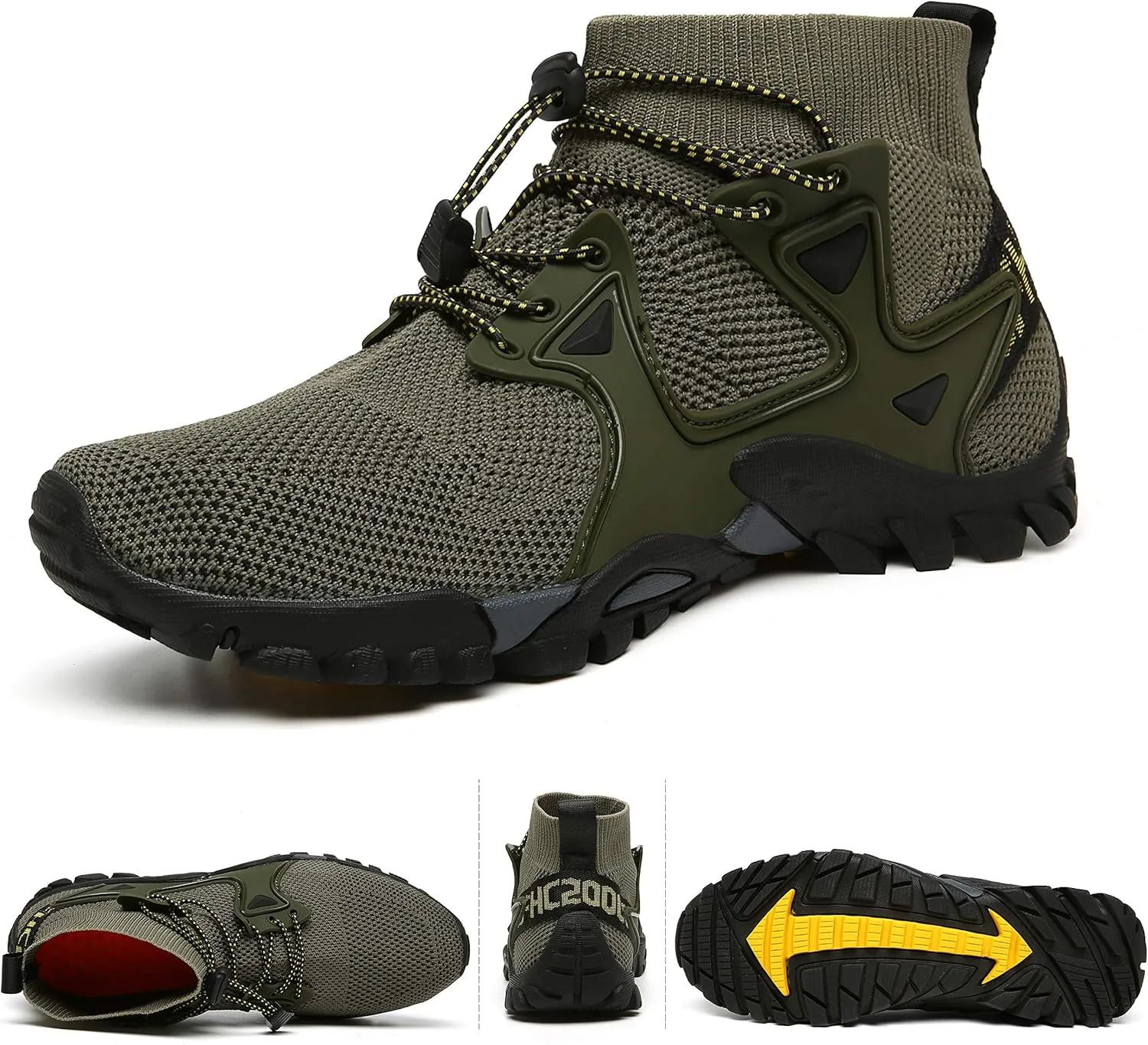 Hiking Shoes Mens Womens Outdoor Athletic Sports Shoes Walking Shoes Trail Running Shoes Trekking Climbing Stylish Slip Resistant Fitness Walking Jogging Sock Sneakers Travel Lightweight Barefoot