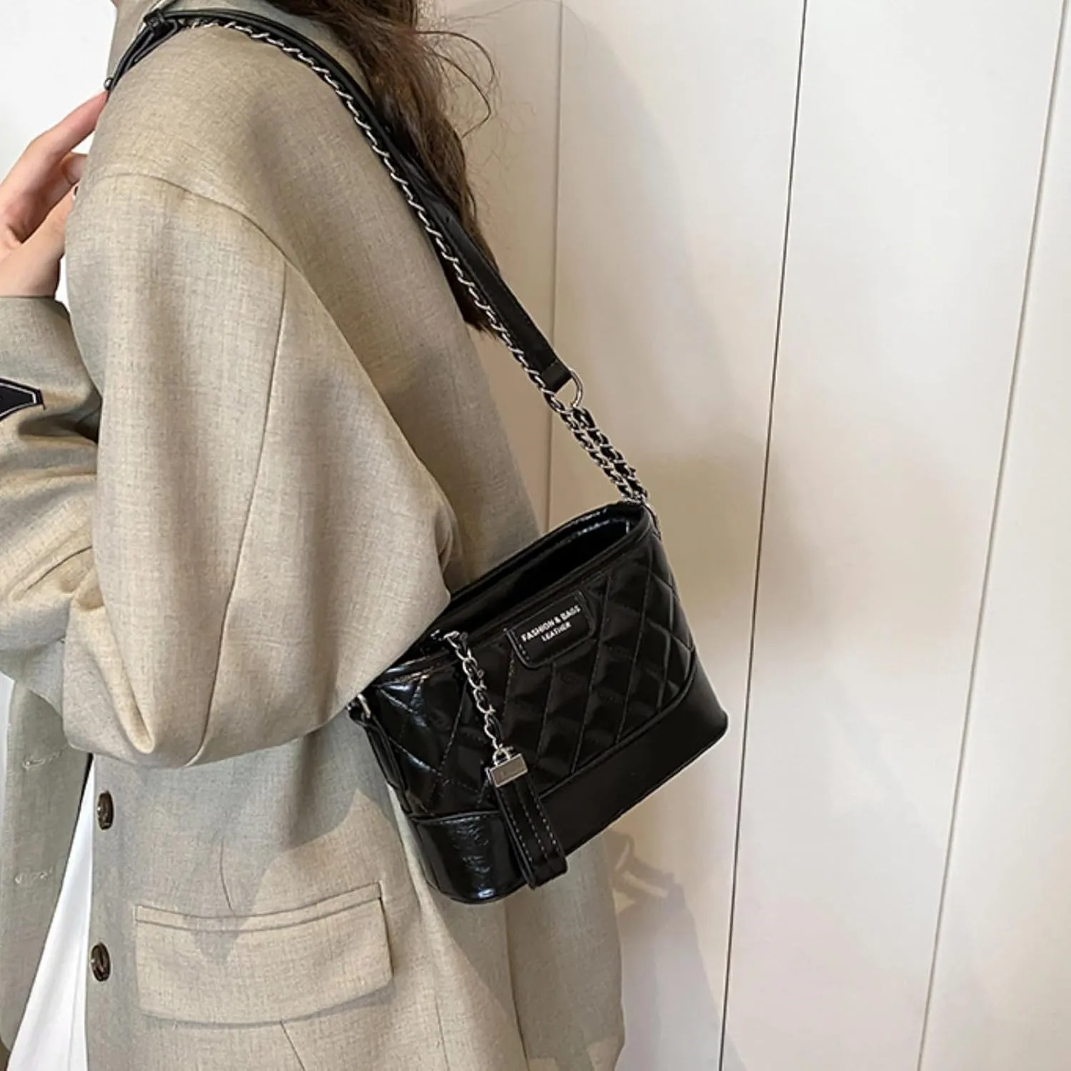 Hobo Bag For Women, Color-Block Wide Shoulder Strap Crossbody and Single Shoulder Bag,Functional Design