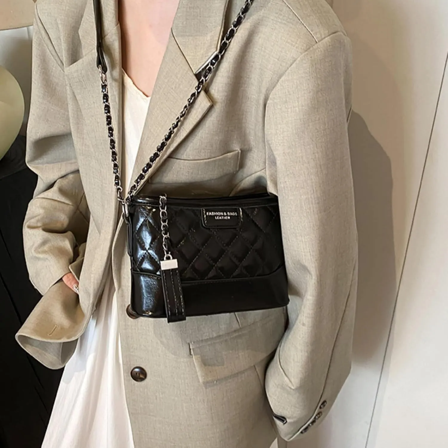 Hobo Bag For Women, Color-Block Wide Shoulder Strap Crossbody and Single Shoulder Bag,Functional Design