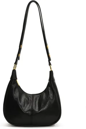 Hobo Bag Shoulder Bag for Women Purse Vegan Leather Retro Handbag with Zipper Pocket and Adjustable Strap