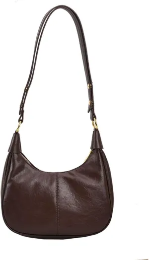Hobo Bag Shoulder Bag for Women Purse Vegan Leather Retro Handbag with Zipper Pocket and Adjustable Strap