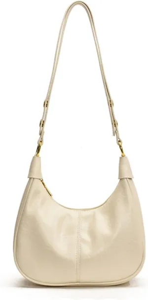Hobo Bag Shoulder Bag for Women Purse Vegan Leather Retro Handbag with Zipper Pocket and Adjustable Strap