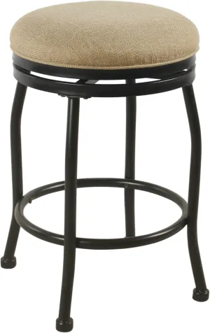 HomePop Round Swivel Counter Stoo with Metal Base, 24-Inch, Flax