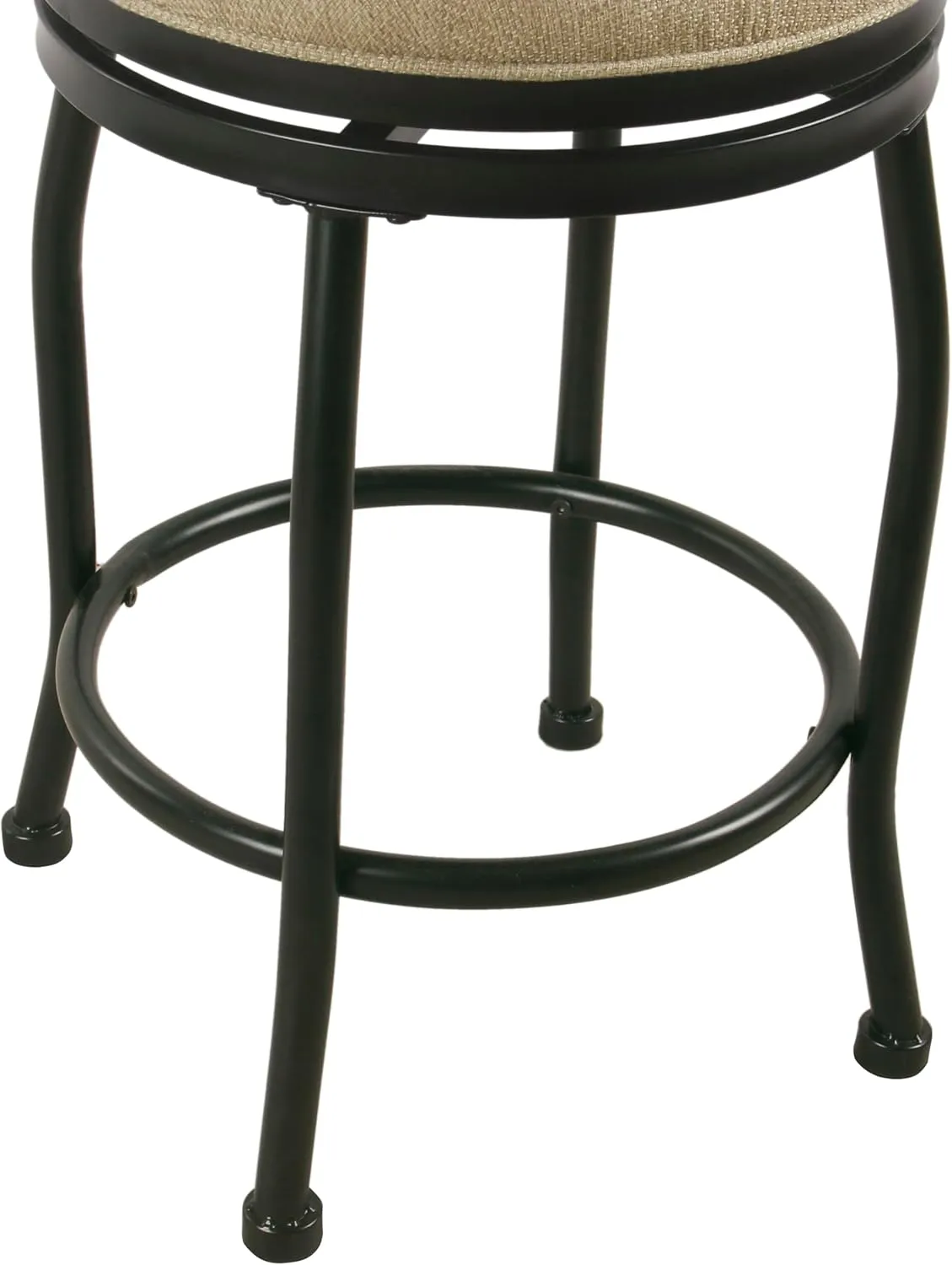 HomePop Round Swivel Counter Stoo with Metal Base, 24-Inch, Flax
