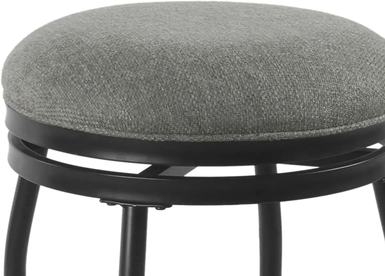 HomePop Round Swivel Counter Stool with Metal Base, 24-Inch, Charcoal