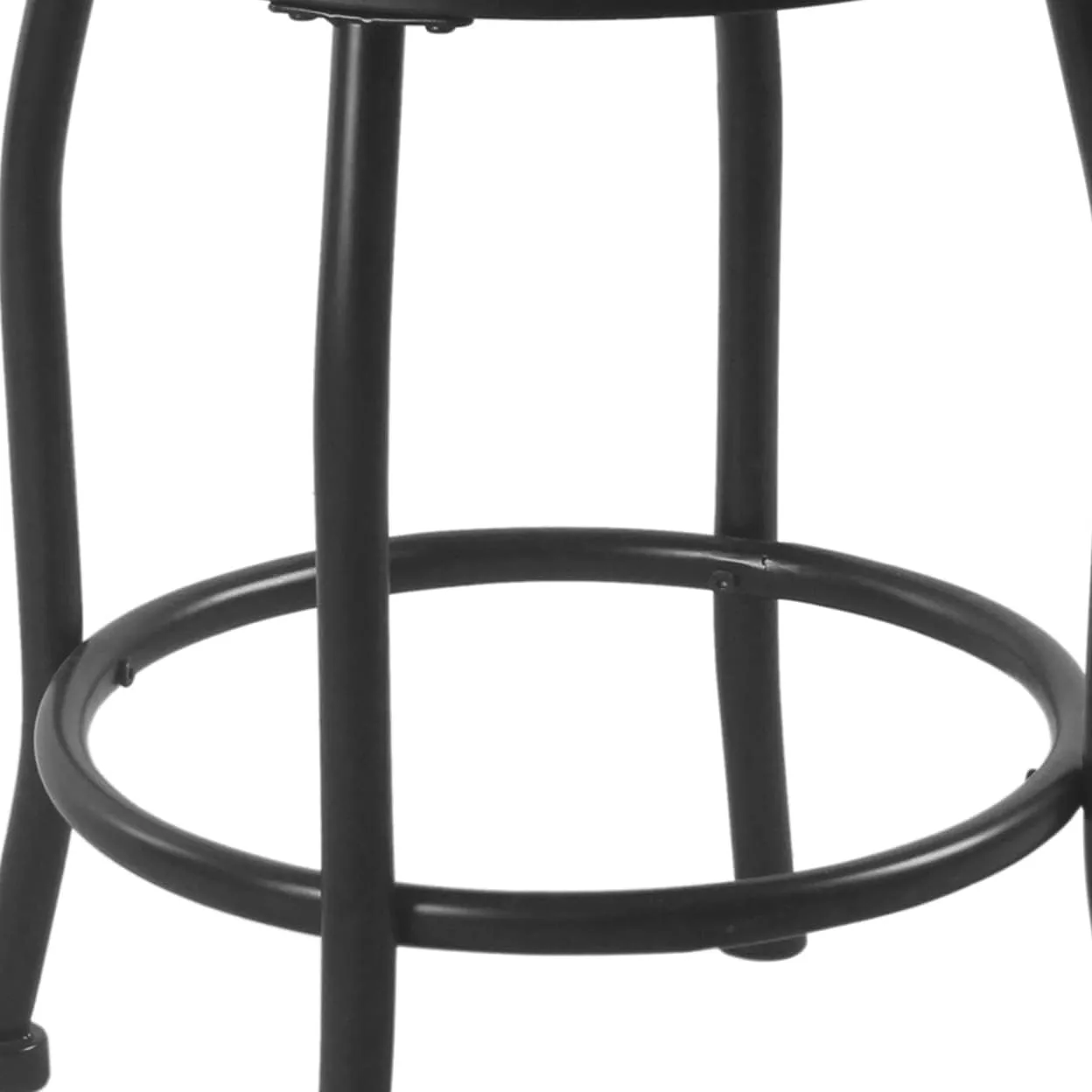 HomePop Round Swivel Counter Stool with Metal Base, 24-Inch, Charcoal
