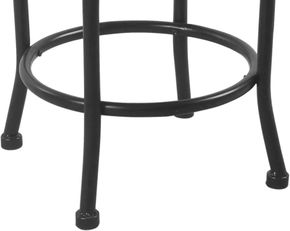 HomePop Round Swivel Counter Stool with Metal Base, 24-Inch, Charcoal