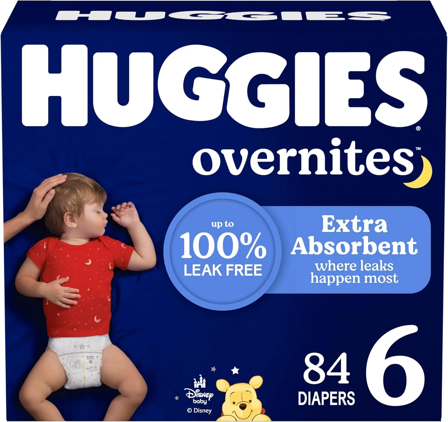 Huggies Size 6 Overnites Baby Diapers: Overnight Diapers, Size 6 (35  lbs), 84 Ct (2 Packs of 42), Packaging May Vary