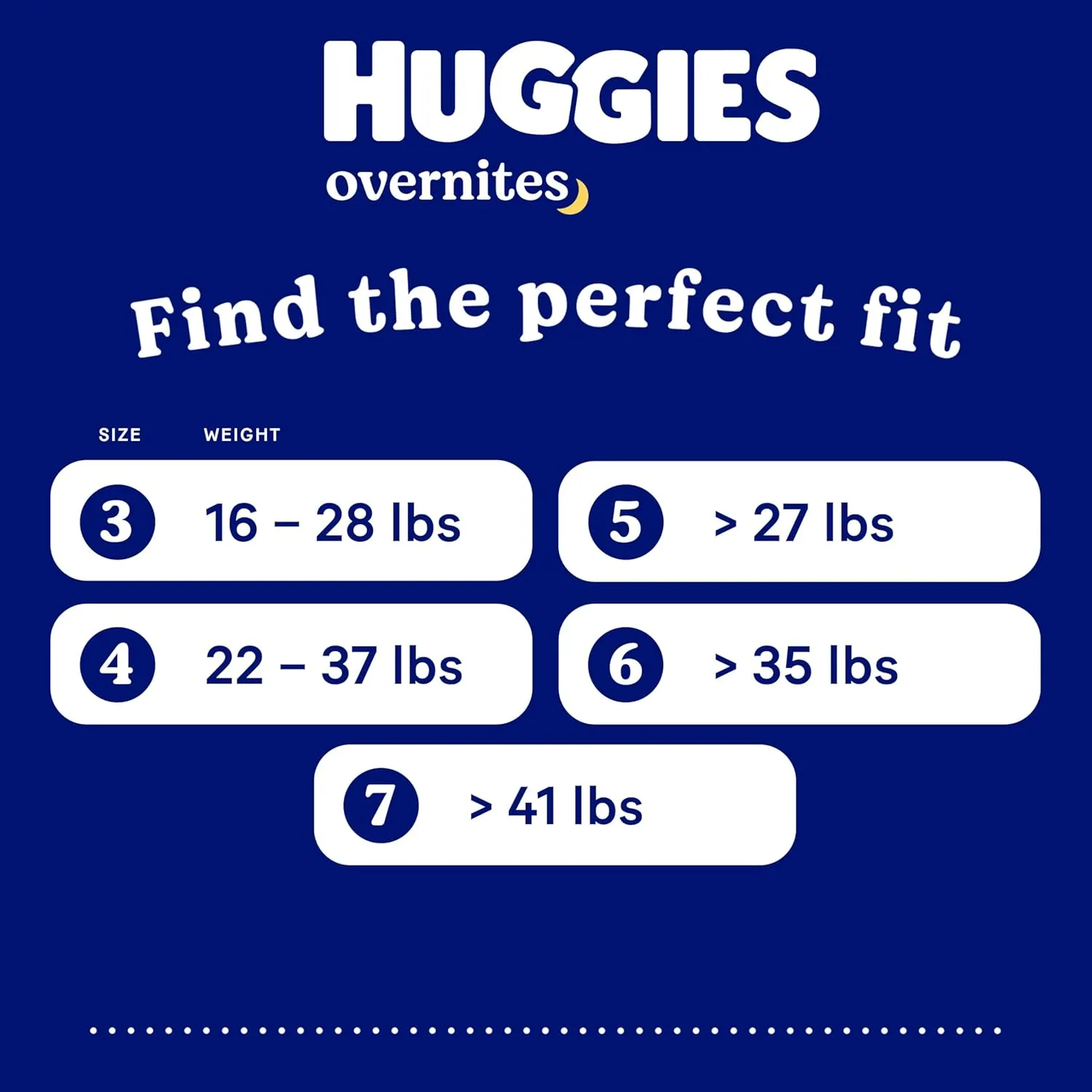 Huggies Size 7 Overnites Baby Diapers: Overnight Diapers, Size 7 (41  lbs), 68 Ct (2 Packs of 34), Packaging May Vary