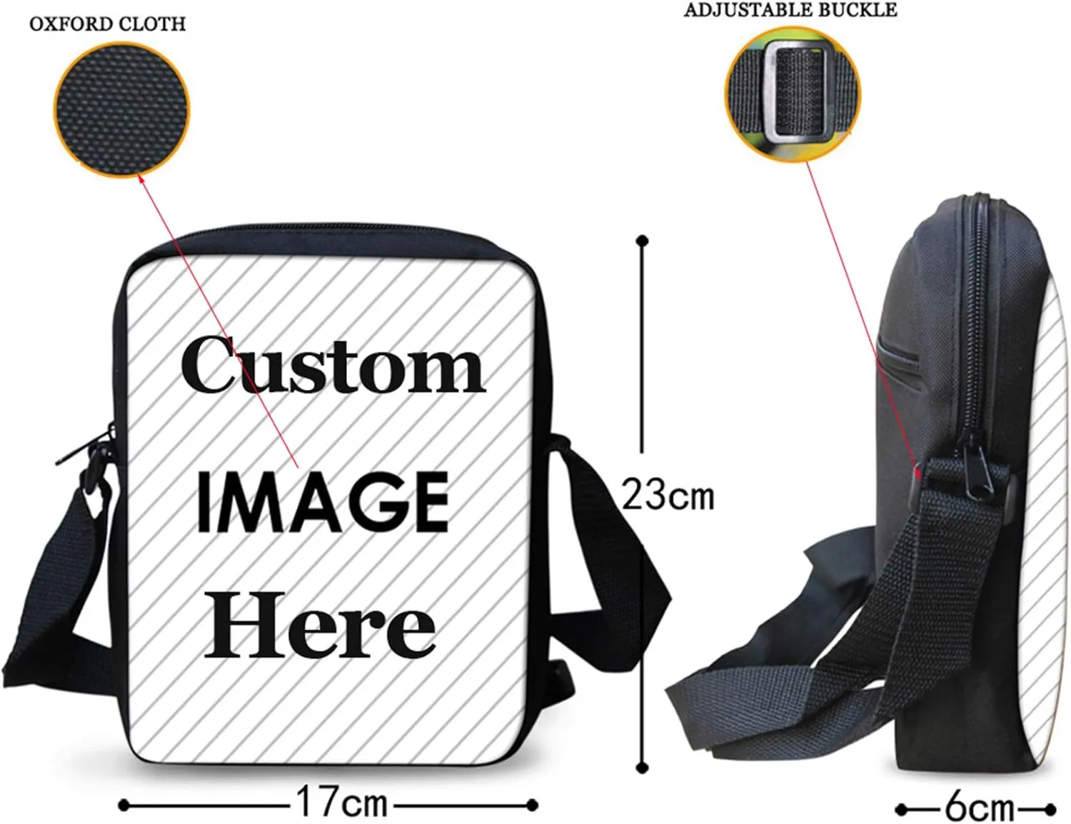 HUGS IDEA Black French Bulldog Messenger Bag for Women Men American Flag Patriotic Eagle Print Small Crossbody Bag Girl Casual Sling Satchel