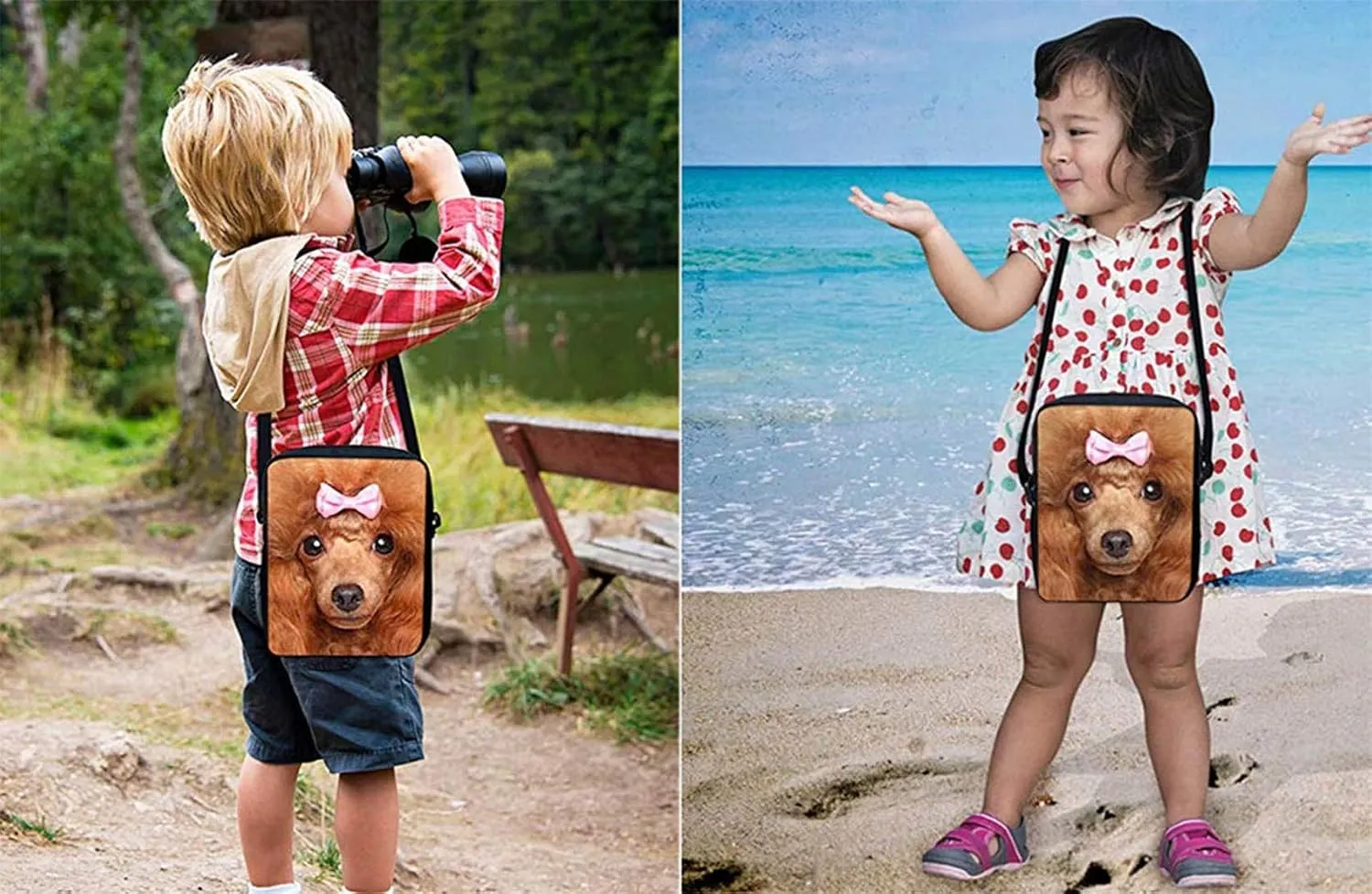 HUGS IDEA Black French Bulldog Messenger Bag for Women Men American Flag Patriotic Eagle Print Small Crossbody Bag Girl Casual Sling Satchel