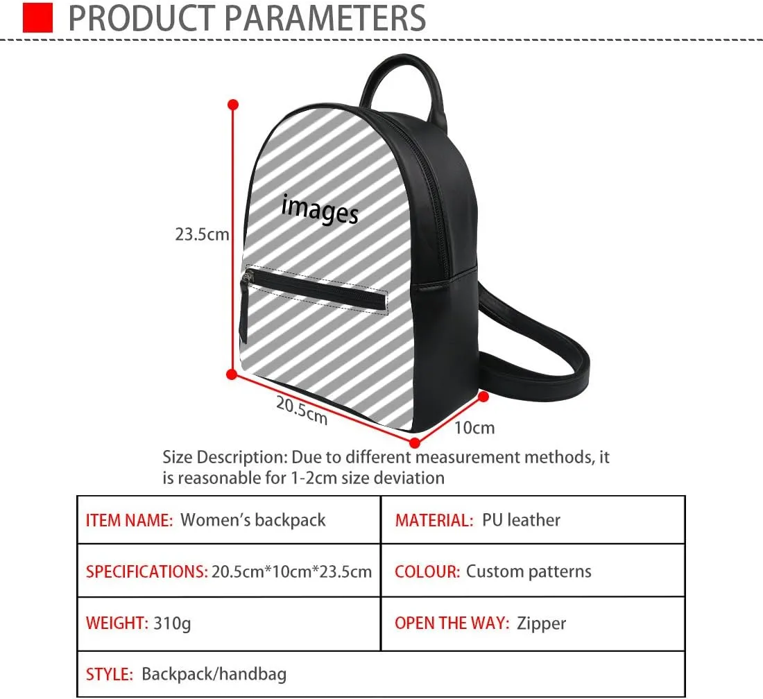 HUGS IDEA Fall Autumn Leaves Mini Backpack for Women Cute Small Backpack Purse PU Leather Bookbag Small Casual Daypacks