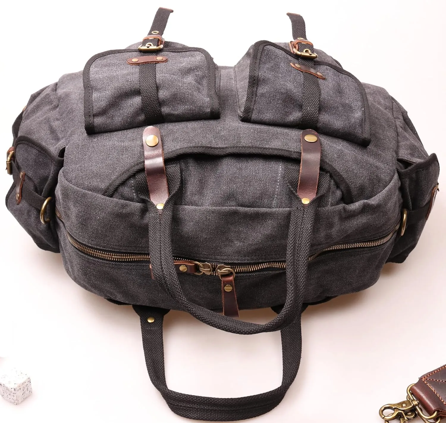 IBLUE Travel Duffel Bags For Men Women Waterproof Canvas Outdoor Sport Handbag With Wet Pocket Shoulder Strap, D1094 (A6, 21in)