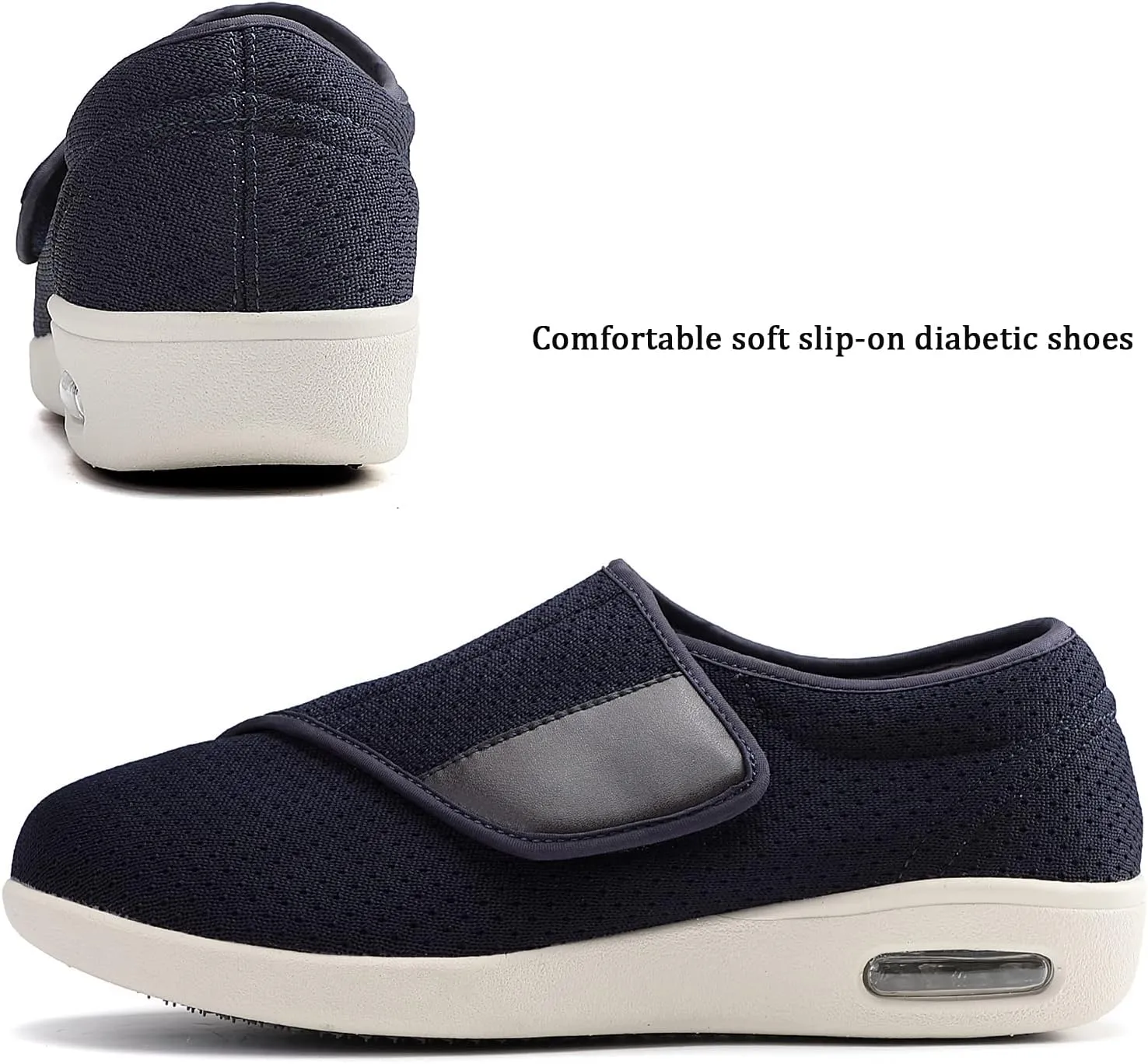 Ihinzry Men's Diabetic Walking Shoes, Lightweight Breathable Soft Comfortable Non-Slip Casual Air Cushion Shoes