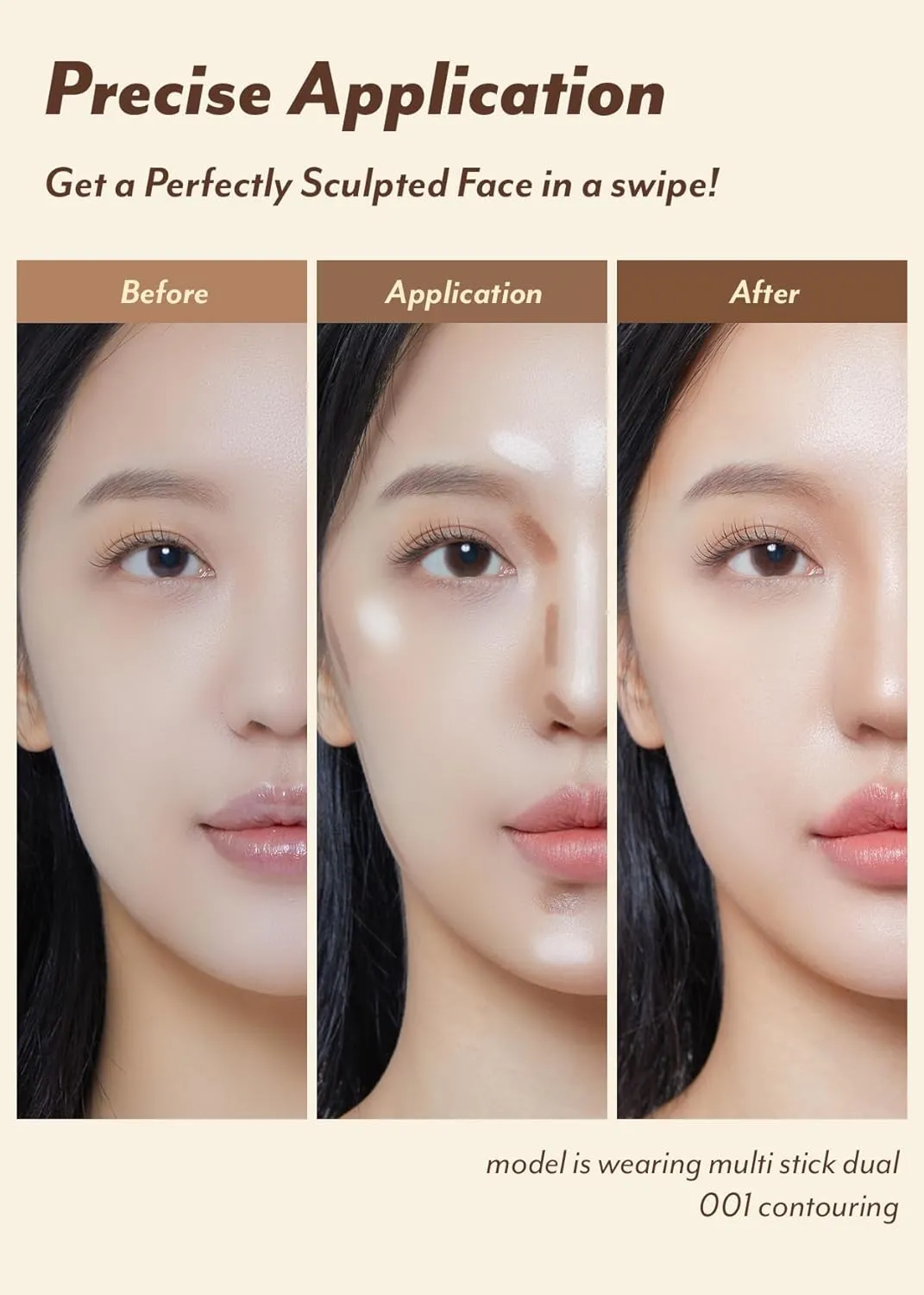 I'M MEME Two Shade Contour - I'm Multi Stick Dual 001 Contouring | Shading and Highlighting, Matte Finish, Suitable for Beginners, Portable Size, Lightweight Formula, Easy Blending