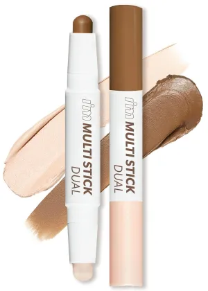 I'M MEME Two Shade Contour - I'm Multi Stick Dual 001 Contouring | Shading and Highlighting, Matte Finish, Suitable for Beginners, Portable Size, Lightweight Formula, Easy Blending