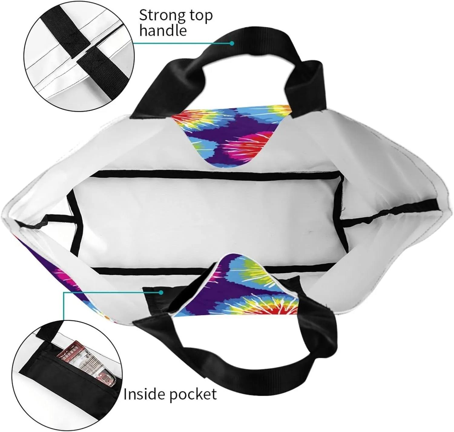 IMPCOKRU Large Tote Bag for Women Reuseable Handbag,Double Sided Priting Grocery Bag Foldable for Shopping Travel Activity