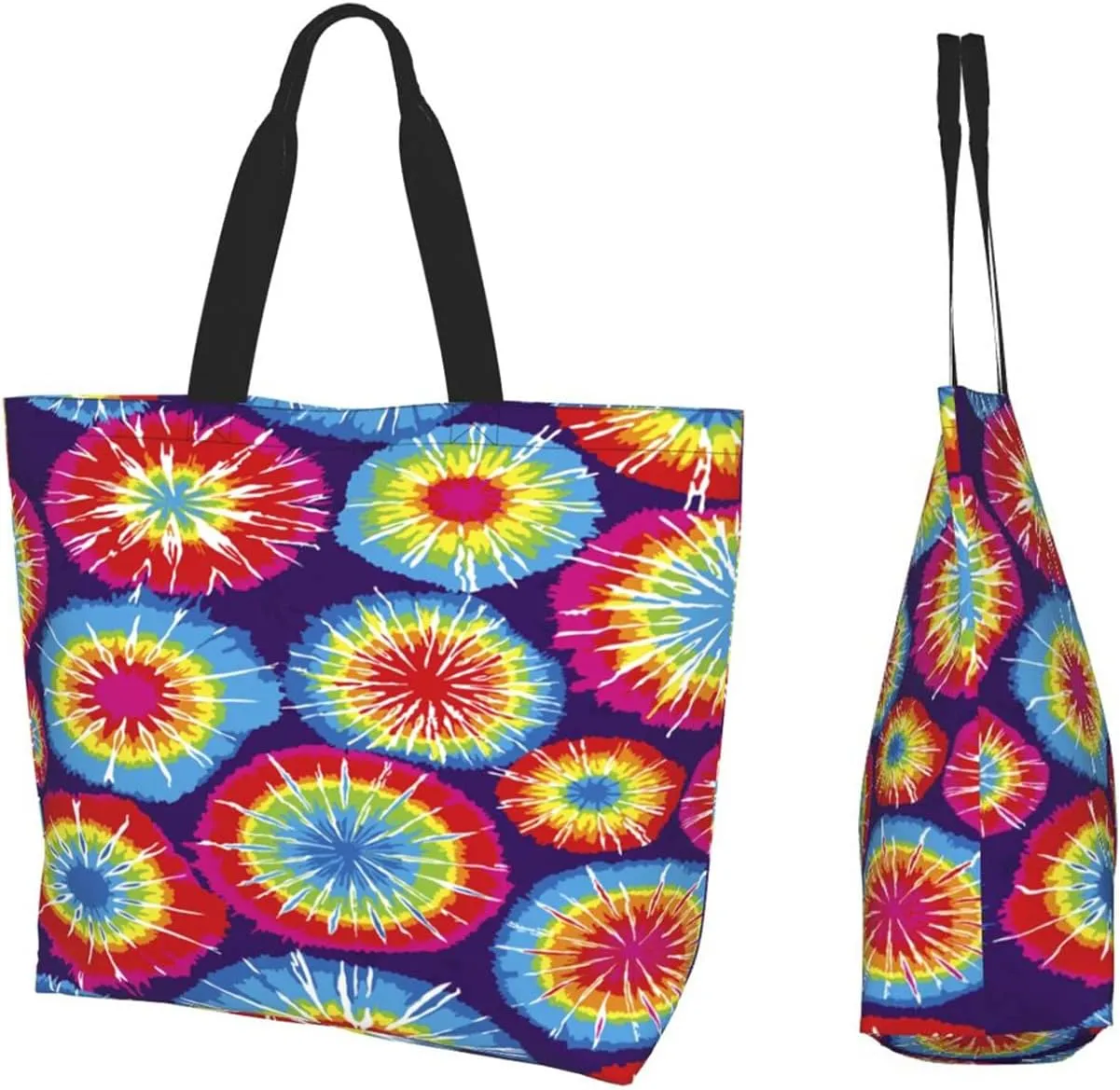 IMPCOKRU Large Tote Bag for Women Reuseable Handbag,Double Sided Priting Grocery Bag Foldable for Shopping Travel Activity