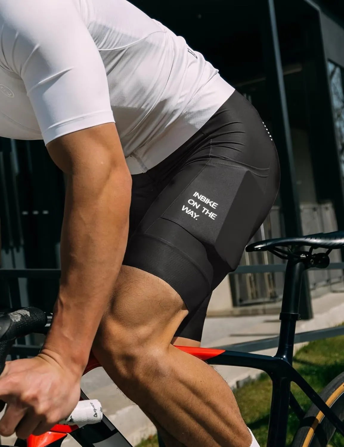 INBIKE Cycling Bib Shorts for Men, 3D Padded Breathable Road Bike Shorts Men, Lightweight Biking Bicycle Bibs with 2 Pockets